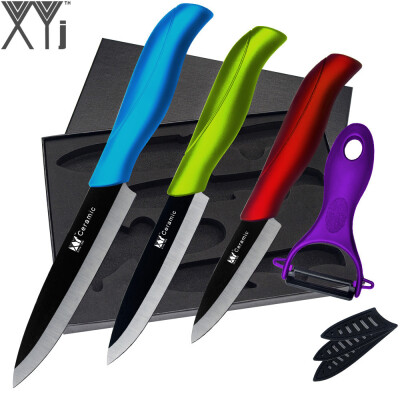 

xyj бренд Sharp керамические ножи + пилер + многофункциональный кухонный нож подарочный набор инструментов черного приготовления 5