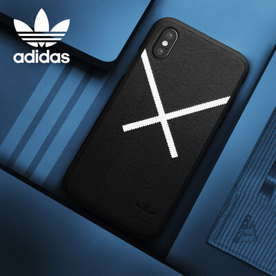 

Adidas iPhone8 мобильный телефон оболочка имитация оленьей кожи кашемир деликатный чувствовать Apple 10 мужчин силиконовые все включено женщин простой нескользящей защиты от падения рукав черный