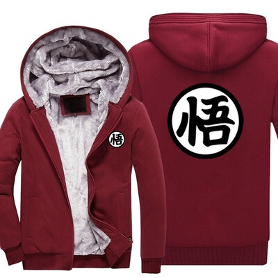 

Men Women New Design Anime Dragon Ball Goku Cartoon Jacket Thicken Hoodie Zipper Winter Fleece Unisex Coat
