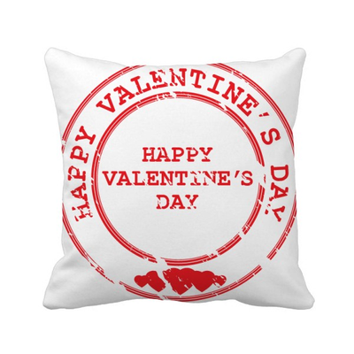 

Red Postmark Happy Valentines Day Square Throw Pillow Insert Cushion Cover Home Sofa Decor Gift