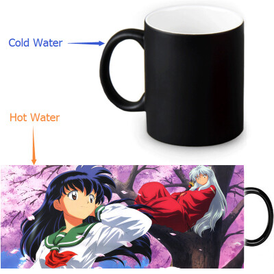 

Inuyasha 350ml/12oz Heat Reveal Mug Color Change Coffee Cup Sensitive Morphing Mugs Magic Mug Milk Tea Cups