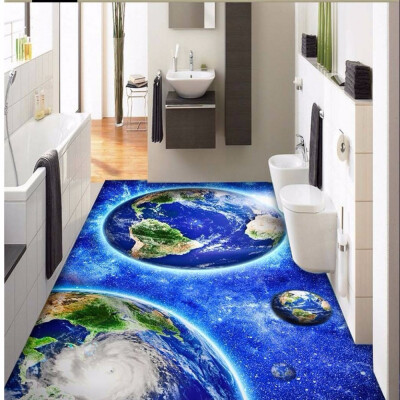 

Free Shipping 3D stereo custom flooring wallpaper waterproof wear non-slip mural bedroom hotel bathroom floor sticker 250cmx200cm