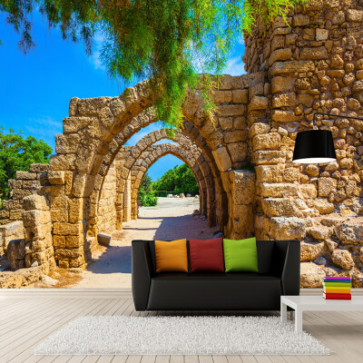 

Custom Photo Wallpaper 3D Stereoscopic Arches Brick Wall Paper Painting Wall Papers Home Decor Living Room Background Landscape