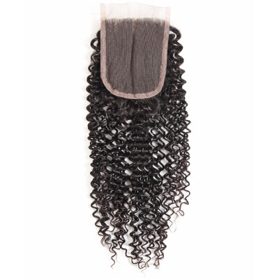 

Sparkle Diva Kinky Curly Lace Closure 100% Человеческие волосы Натуральный цвет Remy Hair 4x4 с детскими волосами 130% Плотность