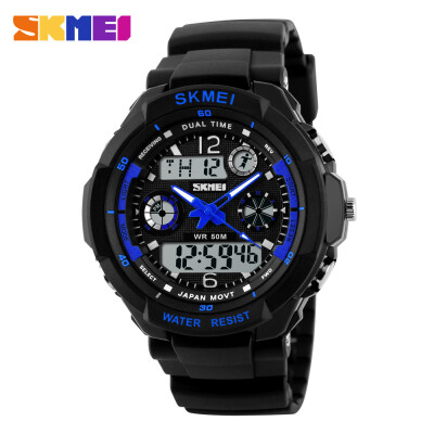 

Men Fashion Sport Dual Display Sport Watch Waterproof Electronic LED Military