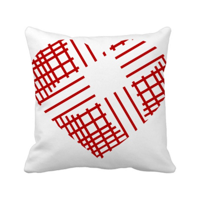 

Red Valentines Day Heart Line Square Throw Pillow Insert Cushion Cover Home Sofa Decor Gift