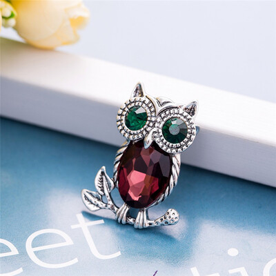

Мода Кристалл ювелирные изделия Сова Брошь Pin для женщин Animal Rhinestone Брошь Броши Hijab Шарф воротник штыри Женщины Пряжки К