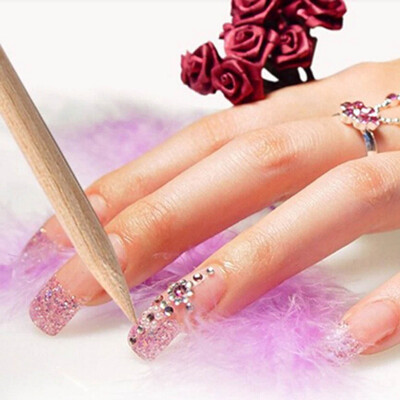 

100шт Nail Art оранжевый дерево стик для удаления кутикулы толкателя