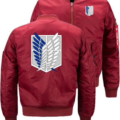 

Wings of Liberty Bomber Flight Flying Jacket Winter thicken Warm Zipper Men Jackets Anime Mens Casual Coat