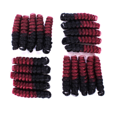 

20 Inches Medium Crochet Hair Spiral Curly Crochet Braiding Short Curlkalon Tapered Cut Ombre Bouncy Curl Twist Hair(saniya)