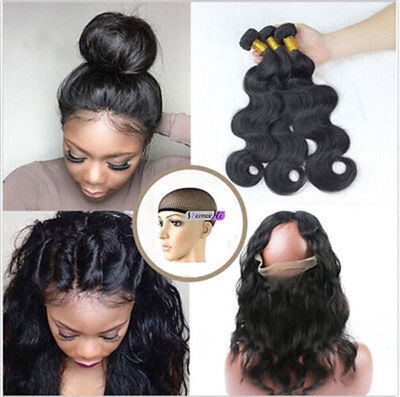 

7A Grade Remeehi Brazilian Virgin Hair Body Wave 3 Bundles with 360 Frontal Lace Frontal Closure 22*4*2