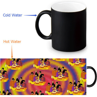 

The Beatles Yellow Submarine 350ml/12oz Heat Reveal Mug Color Change Coffee Cup Sensitive Morphing Mugs Magic Mug Milk Tea Cups