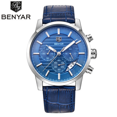 

BENYAR Men Watch Top Brand Luxury Quartz Watch Mens Sport Fashion Analog Leather Strap Male Wristwatch New Waterproof Clock