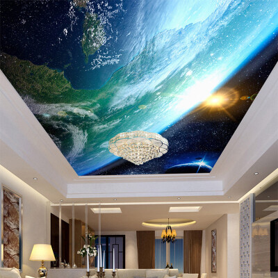 

Personalized Customization Large Ceiling Mural Wallpaper Galactic Cosmic Landscape 3D Stereo Ceiling Mural KTV Bar Clubs Fresco