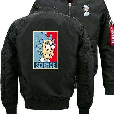 

Rick&Morty SCIENCE Bomber Flight Flying Jacket Winter thicken Warm Zipper Men Jackets Anime Mens Casual Coat