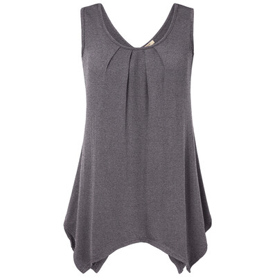 

Timeson Summer Sleeveless Irregular Hem Solid Tee Women Tanks Long Loose Tunic Casual Vest Plus Size XXXL Female Knitted Tops