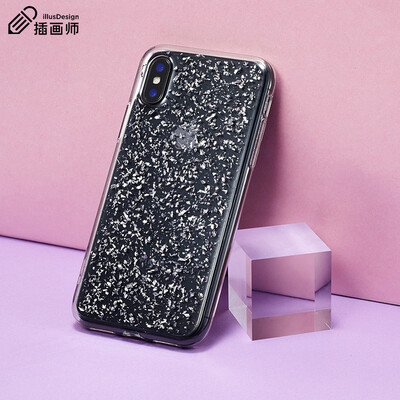 

Иллюстратор iPhonex Mobile Shell / Защитная крышка Thicken drop-resistant прозрачный TPU + ПК (мягкая рамка + жесткая объединительная плата) Apple x Корпус мобильного телефона Сильная защита Игристые модели Серия фейерверков - серебристая
