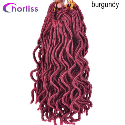 

Chorliss 20inch FauxLocs Curly Crochet Braids Synthetic Crochet Hair Extensions Pure Color Braiding Hair Bundles 100gpack 1pc