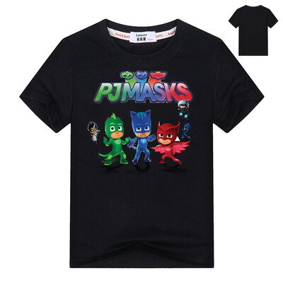 

PJ MASKS Cartoon Print Дети Футболки с коротким рукавом Детская одежда для девочек Летние майки для девочек Хлопковые тройники Топ