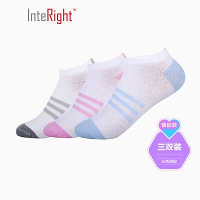

INTERIGHT boat socks for men&women moisture wicking function sports boat socks three pairs of boxed mixed color female