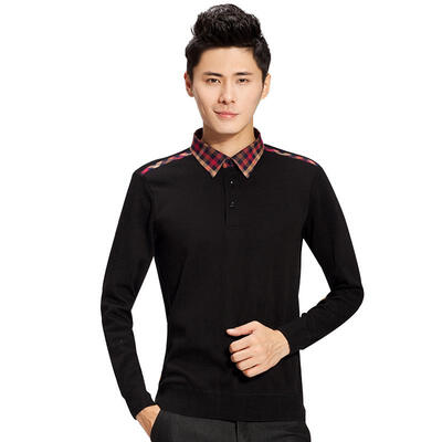 

Antarctic Nanjiren N633C52181 thermal underwear men&39s business casual shirt collar plus velvet thick jacket black -3XXL