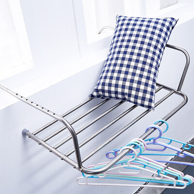 

Pinmai stainless steel thickening drying frame window balcony pillow drying rack indoor radiator window sill guardrail towel rack folding drying shoes drying rack 1