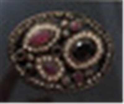 

Vintage Turkish Round Resin Flower Brooch Pin For Women Antique Gold Color Corsage Royal Rhinestone Jewelry Ladies Hijab Pins