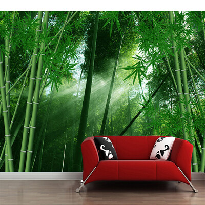 

Custom Photo Wall Paper 3D Green Bamboo Forest Landscape Non-woven Straw Textured Wallpaper Home Decor Wall Painting Living Room