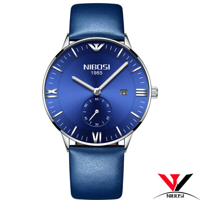 

Fashionable Simple Waterproof Watches NIBOSI Wrist Watch Leather Strap Genuine Quartz Wristwatch Brand Men Watch Luxury Casual