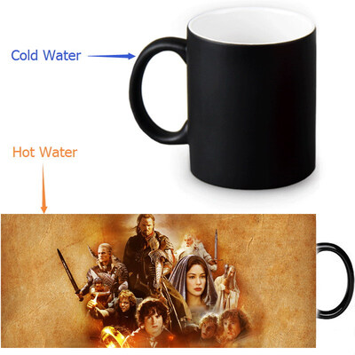 

Властелин колец 350ml / 12oz Heat Reveal Mug Color Change Чашка кофе Чувствительные морфинг-кружки Волшебная чашка для чая из молока