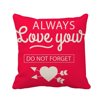 

Always Love You Valentines Day Square Throw Pillow Insert Cushion Cover Home Sofa Decor Gift