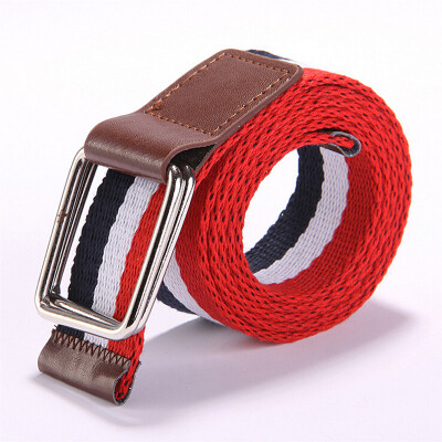 

Hot sale unisex canvas belt designer belts men high quality women belts cummerbunds bicyclic buckle elastic stretch fabric