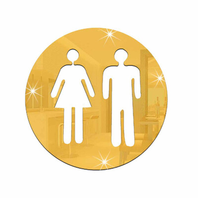 

2pcs per lot toilet door sign mirror sticker 20mm bathroom acrylic mirror sticker 3D mirror sign wall sticker