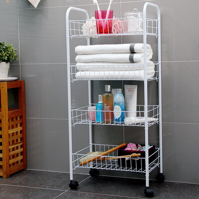 

Ou Runzhe storage rack 4 shelves with wheels removable layer car racks white
