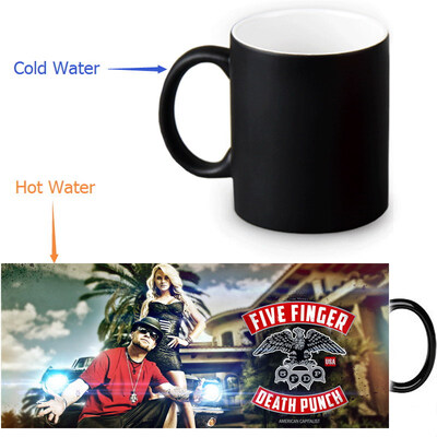 

Five Finger Death Punch 350ml/12oz Heat Reveal Mug Color Change Coffee Cup Sensitive Morphing Mugs Magic Mug Milk Tea Cups