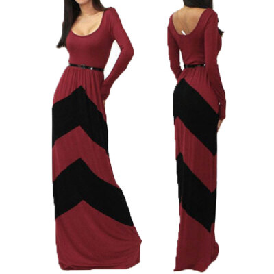 

Lovaru ™summer style 2015 new women dress Sexy backless round neck long sleeve dress long dress