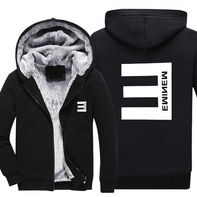 

2018 New Winter Mens Thick Hoodies Eminem Hip Hop Punk Rock Rap Rock Hip Hop Tracksuit Thick Velvet Sweatshirt