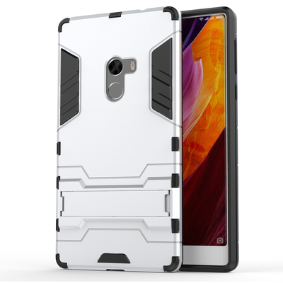 

Shockproof Ultra-thin Armor Plastic TPU Back Case Cover with Stand Holder Phone Case for XIAOMI MIX