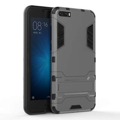 

Shockproof Ultra-thin Armor Plastic TPU Back Case Cover with Stand Holder Phone Case for XIAOMI 6 Plus