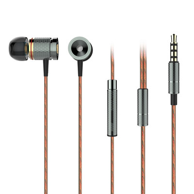 

Hongsund X53M Magnet Movement Earphone Wire Control Headphones Metal Movement Headsets with wheat 3.5mm Plug gold gray black