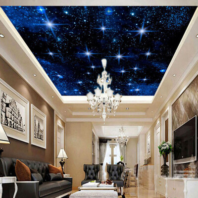 

Custom Large Seamless Mosaic Ceiling Zenith Mural Wallpaper 3D Stereo Starry Sky Landscape Wall Painting Living Room Home Decor