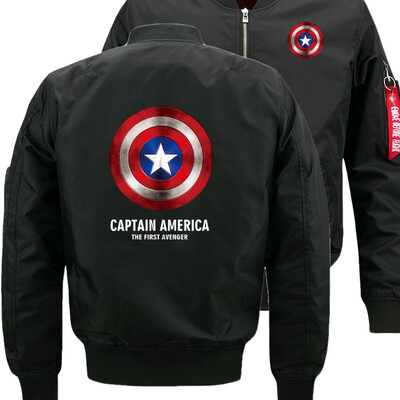 

Captain America The First Avenger Bomber Flight Flying Jacket Winter thicken Warm Zipper Men Jackets Anime Mens Casual Coat