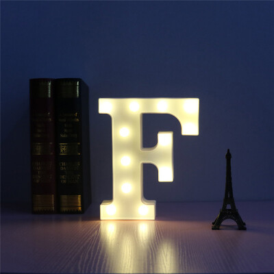 

WH 26 Letters White LED Night Light Marquee Sign Alphabet Lamp For Birthday Wedding Party Bedroom Wall Hanging Decoration