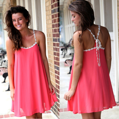 

CANIS@New Fashion Women's Loose Chiffon T Shirt Tops Sleeveless Dress Casual Blouse