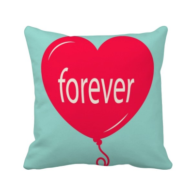 

Forever Red Green Heart Valentines Day Square Throw Pillow Insert Cushion Cover Home Sofa Decor Gift