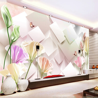 

Modern Simple Abstract Art Flowers Butterfly Diamond Mural Wallpaper Bedroom Living Room Cozy Home Decor Non-Woven Wall Paper 3D