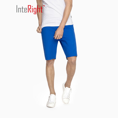 

INTERIGHT casual shorts mens cotton twill washed casual pants sapphire blue 36