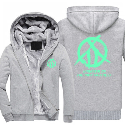 

Adult Anime Kabaneri of Iron Fortress Cosplay Coat Zipper Hoodie Winter Fleece Unisex Thicken Luminous fluorescent color Jacket Sw