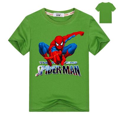 

Мальчики Супер герой Marvel Spiderman t shirt spider man Хлопок Тис Топ Дети Мода Короткие рукава Cool Партия рубашка Серые майки
