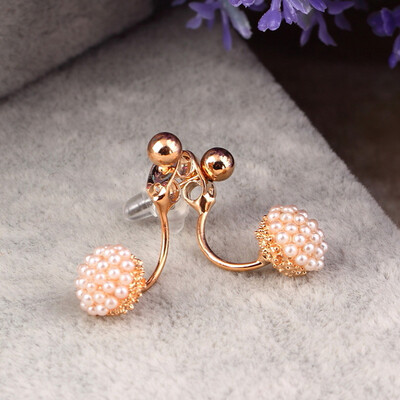

Korean Style Popular Alloy Artificial Pearl Round Ear Stud Earrings Girls Gift